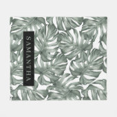 Tropische Waterverf Modern oasis leest Patroon Fleece Deken (Voorkant (Horizontaal))