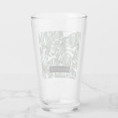 Tropische Waterverf Modern oasis leest Patroon Glas (Achterkant)