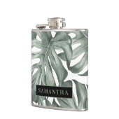 Tropische Waterverf Modern oasis leest Patroon Heupfles (Links)