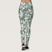 Tropische Waterverf Modern oasis leest Patroon Leggings (Achterkant)