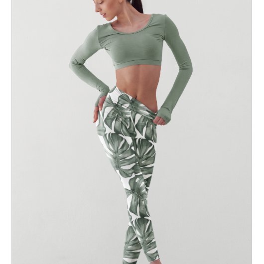 Tropische Waterverf Modern oasis leest Patroon Leggings