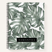 Tropische Waterverf Modern oasis leest Patroon Notitieboek (Voorkant)