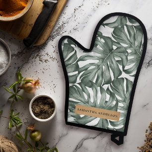 Tropische Waterverf Modern oasis leest Patroon Ovenwant & Pannenlap Set