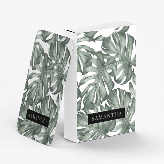 Tropische Waterverf Modern oasis leest Patroon Pokerkaarten