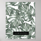 Tropische Waterverf Modern oasis leest Patroon Poster (Voorkant)