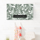Tropische Waterverf Modern oasis leest Patroon Spandoek (Insitu)