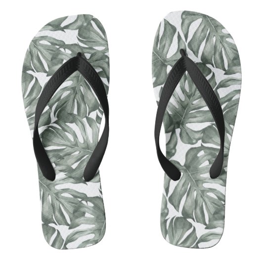 Tropische Waterverf Modern oasis leest Patroon Teenslippers (Voetbed)