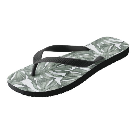 Tropische Waterverf Modern oasis leest Patroon Teenslippers (Schuin)