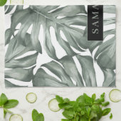 Tropische Waterverf Modern oasis leest Patroon Theedoek (Gevouwen)