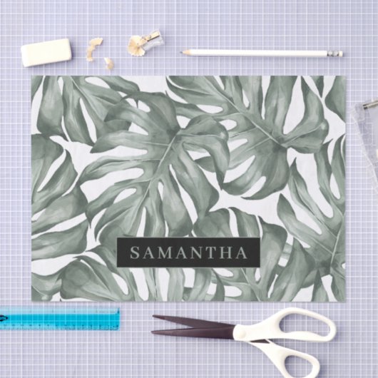 Tropische Waterverf Modern oasis leest Patroon Tissuepapier (Craft)