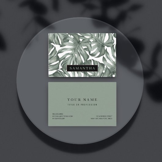Tropische Waterverf Modern oasis leest Patroon Visitekaartje