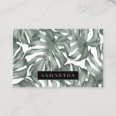 Tropische Waterverf Modern oasis leest Patroon Visitekaartje (Voorkant)