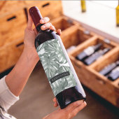 Tropische Waterverf Modern oasis leest Patroon Wijn Etiket