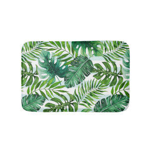 Tropische Waterverf Monstera en palmbomen Badmat