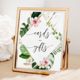 Tropische waterverf Monstera Kaarten en cadeaus Poster