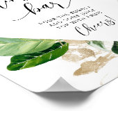 Tropische waterverf Monstera mimosa staafteken Poster (Hoek)