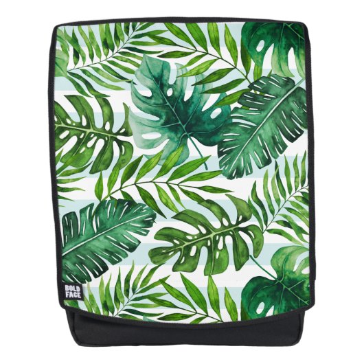 Tropische Waterverf Monstera Palm Leaves Pattern Rugtassen (Voorkant)