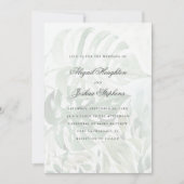 Tropische Waterverf Monstera verlaat bruiloft Kaart (Voorkant)