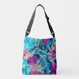 Tropische Waterverf Neon laat kunstwerk over | Crossbody Tas