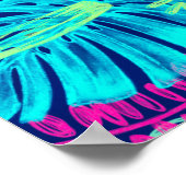 Tropische Waterverf Neon laat kunstwerk over | Poster (Hoek)