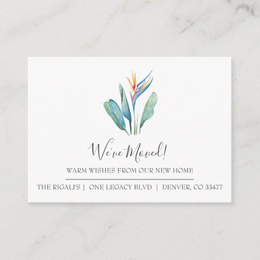 Tropische Waterverf Nieuwe startkondiging Informatiekaartje (Voorkant)