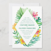 Tropische Waterverf nodigt uitnodigen voor bruilof Kaart (Voorkant)