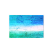 Tropische Waterverf Ocean Blue Green Abstracte Art