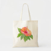 Tropische Waterverf Oranje Hibiscus Tote Bag (Voorkant)
