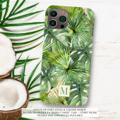 Tropische Waterverf Palm Botanisch Monogram Case-Mate iPhone Case