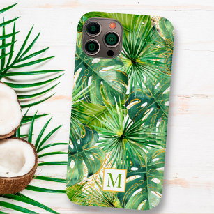 Tropische Waterverf Palm Botanisch Monogram Case-Mate iPhone 14 Hoesje
