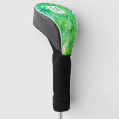 Tropische Waterverf Palm Botanisch Monogram Golfheadcover (Schuin)