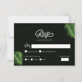 Tropische Waterverf Palm Leaves Bruiloft RSVP Kaar (Voorkant)