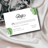 Tropische Waterverf Palm Leaves Bruiloft RSVP Kaar