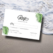 Tropische Waterverf Palm Leaves Bruiloft RSVP Kaar