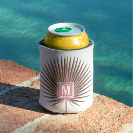 Tropische Waterverf Palm Monogram Blikjeskoeler