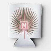 Tropische Waterverf Palm Monogram Blikjeskoeler (Voorkant)