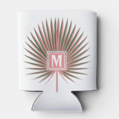 Tropische Waterverf Palm Monogram Blikjeskoeler (Achterkant)