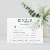 Tropische Waterverf Palm RSVP bruiloft (Staand voorkant)