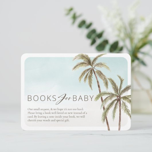 Tropische Waterverf Palm Trees Boeken voor Baby Informatiekaartje (Staand voorkant)