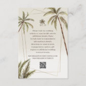 Tropische Waterverf Palm Trees Bohemian Wedding Informatiekaartje (Voorkant)