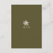 Tropische Waterverf Palm Trees Bohemian Wedding Informatiekaartje (Achterkant)