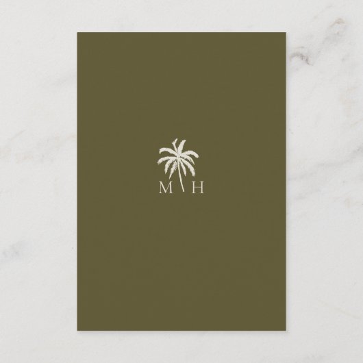 Tropische Waterverf Palm Trees Bohemian Wedding Informatiekaartje (Achterkant)
