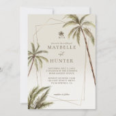 Tropische Waterverf Palm Trees Bohemian Wedding Kaart (Voorkant)