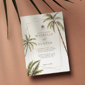 Tropische Waterverf Palm Trees Bohemian Wedding Kaart