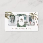 Tropische Waterverf Palm Trees Boho Foto Visitekaartje (Voorkant)