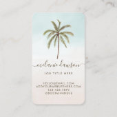 Tropische Waterverf Palm Trees Boho Monogram Visitekaartje (Achterkant)