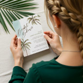Tropische Waterverf Palm Trees Boho Vrijgezellenfe Kaart