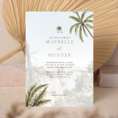 Tropische Waterverf Palm Trees Boho Wedding Foto Kaart