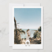 Tropische Waterverf Palm Trees Boho Wedding Foto Kaart (Achterkant)