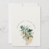 Tropische Waterverf Palm Trees Couples Shower Kaart (Achterkant)
